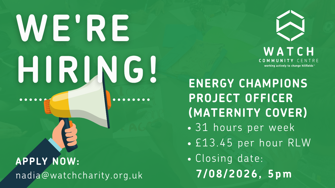 We’re hiring! Energy Champions Project Officer Vacancy (MATERNITY COVER) – OPEN
